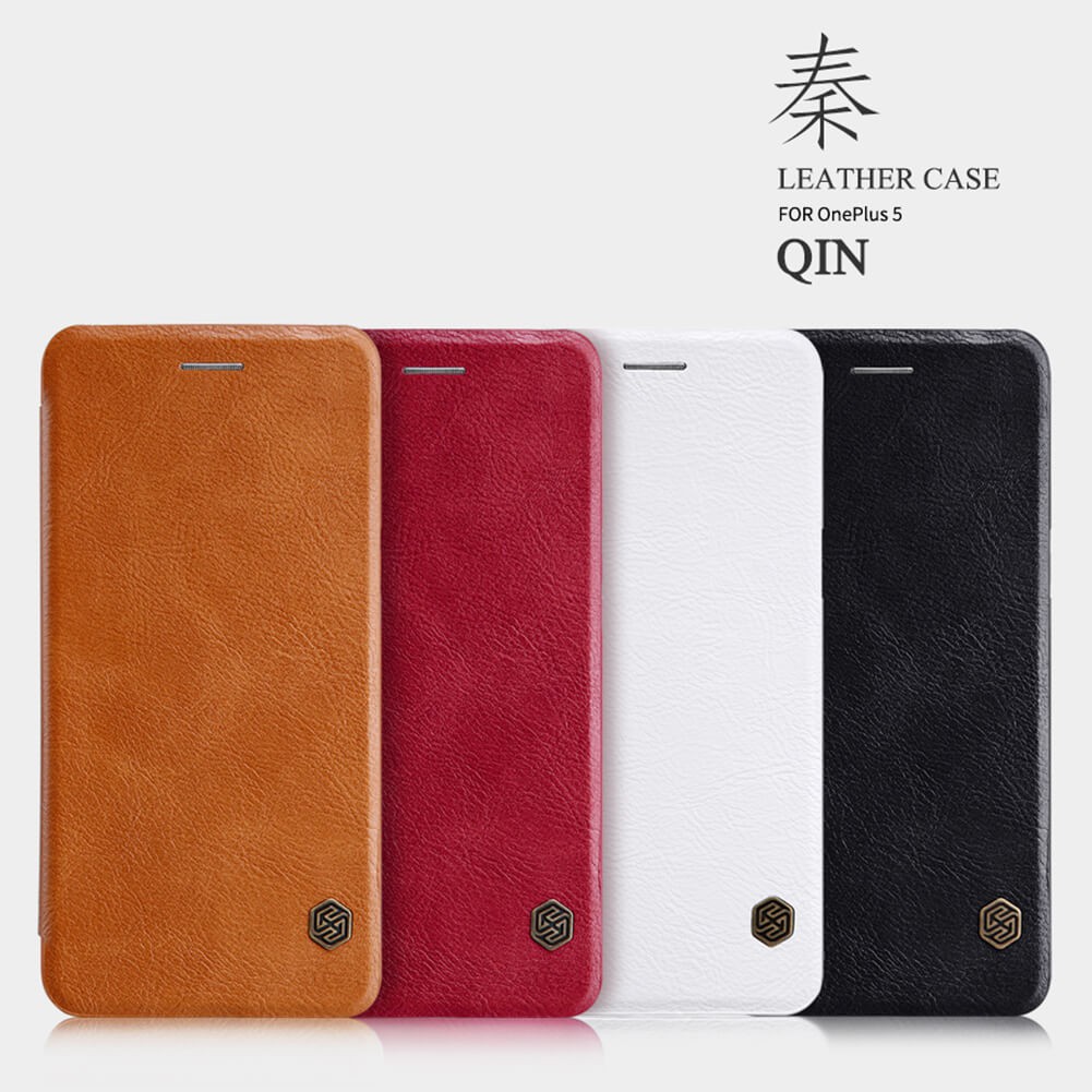 Flip Cover Oneplus 5 Nillkin Qin Leather Flip Hard Case Original