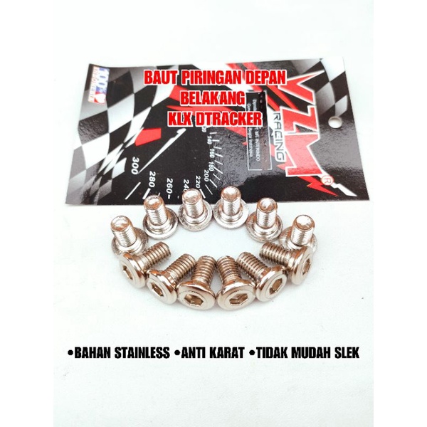 BAUT DISC PIRINGAN CAKRAM KLX D-TRACKER DTRACKER 150 DEPAN BELAKANG - BAUT PIRINGAN CAKRAM KLX D-TRACKER DTRACKER 150 DEPAN BELAKANG - BAUT DISC KLX D-TRACKER 150