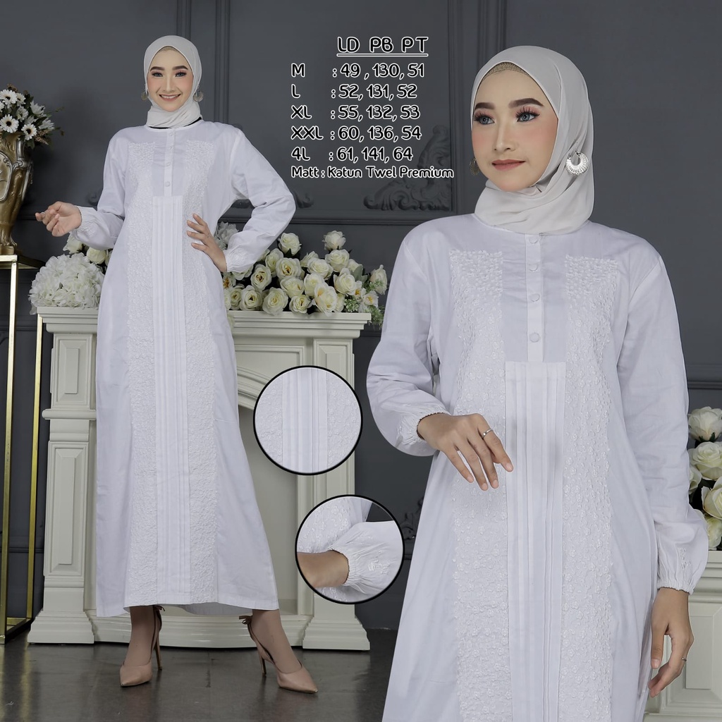 Gamis Polos Putih Wanita Haji