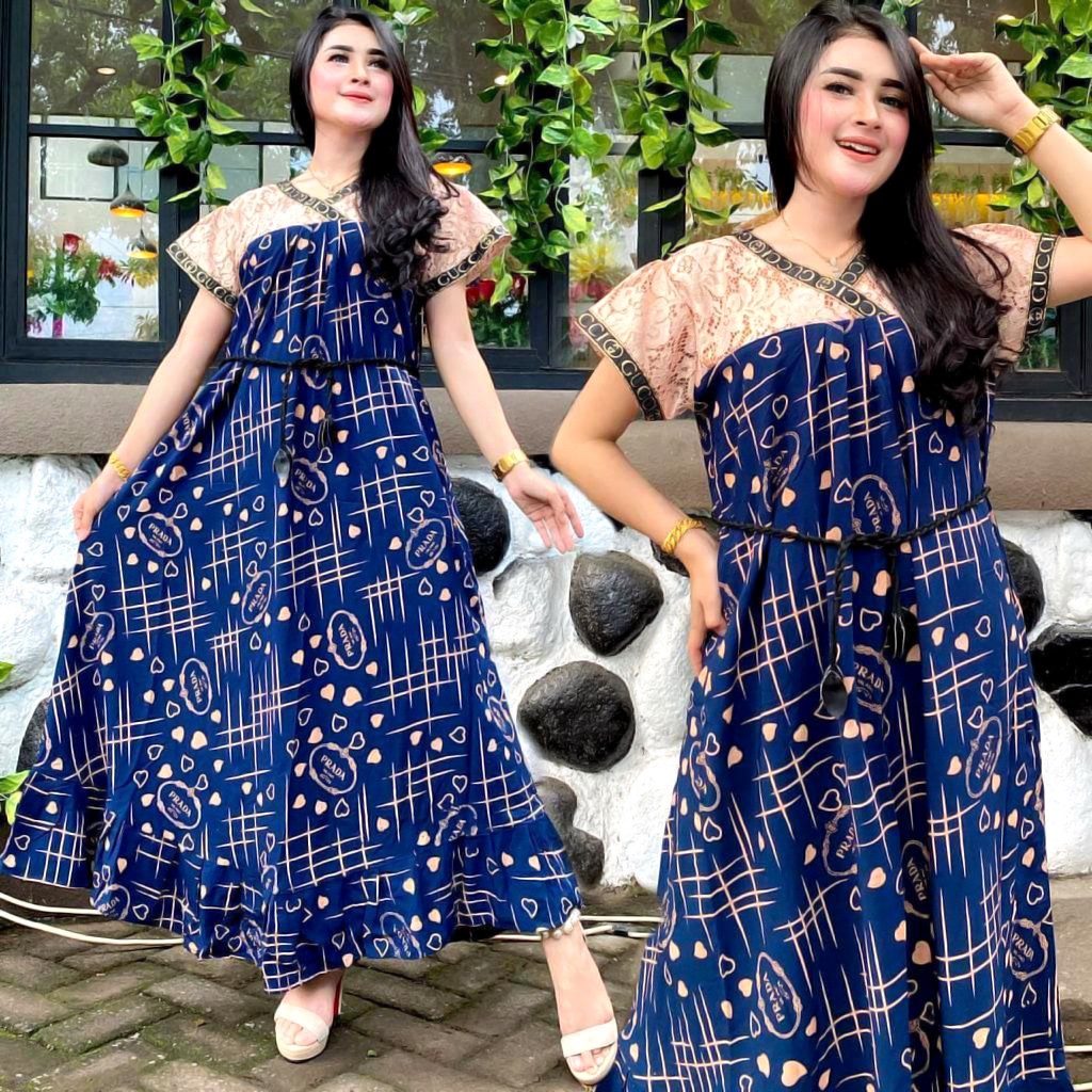 DASTER ARAB SEKDRESS RENDA ULFA HOME DRESS BATIK WANITA DASTER KEKINIAN MURAH BUMIL BUSUI