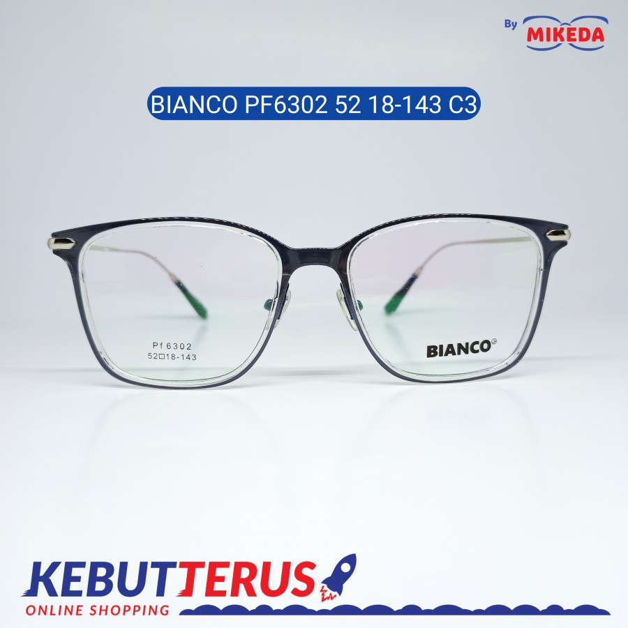 Mikeda-FRAME KACAMATA BIANCO PF6302 52 18-143 C3+LENSA(MINUS/CYLINDER)