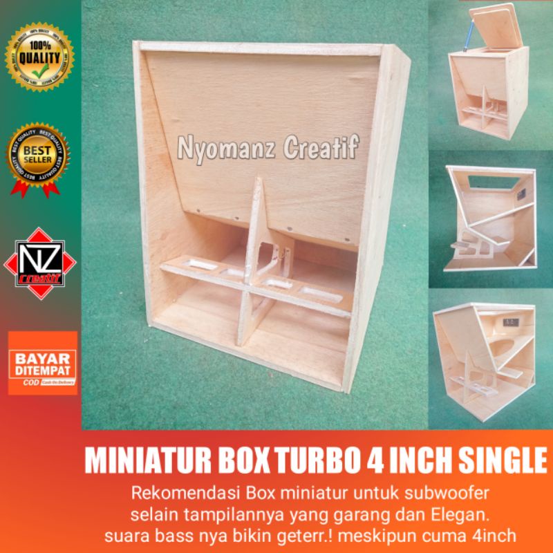Box Turbo 4 inch single. Miniatur Box subwoofer 4 inch