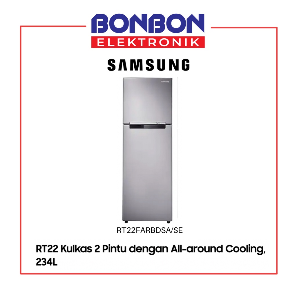 Samsung Kulkas 2 Pintu RT22FARBDSA Digital Inverter 234L RT22