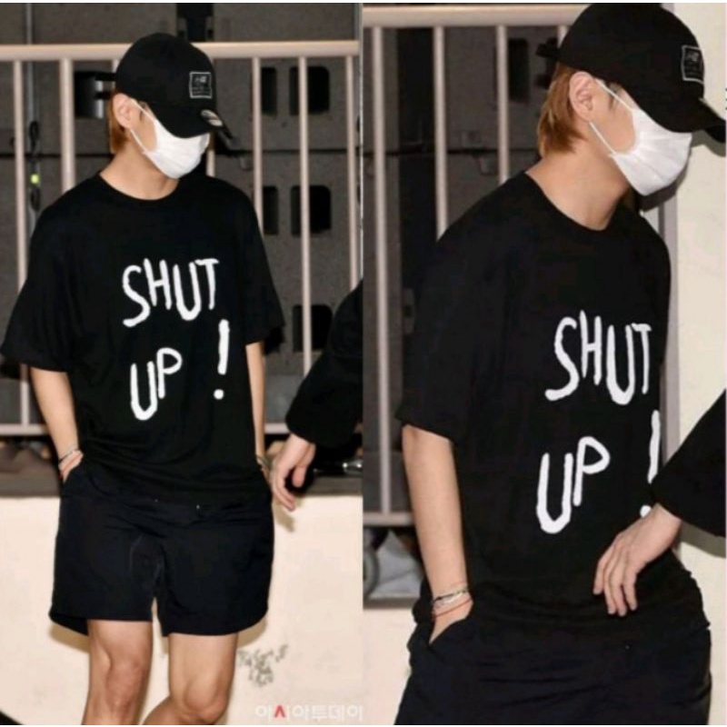 TSHIRT KPOP BTS V TAEHYUNG MEMBER SHUT UP UNISEX TERBARU
