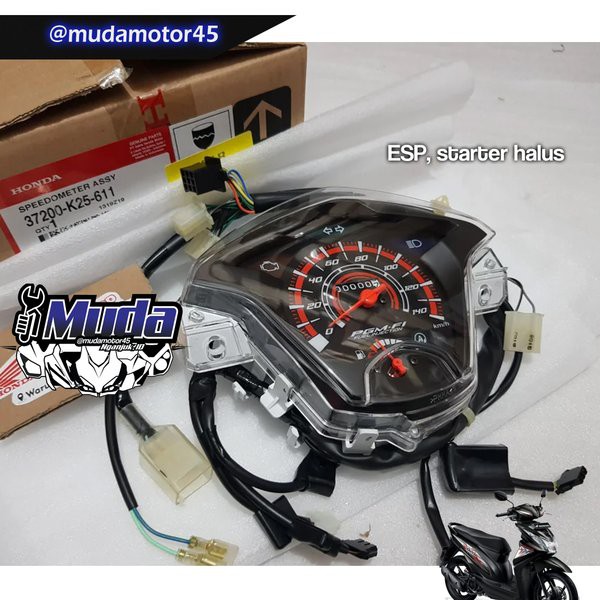 SPIDO METER SET BEAT FI ESP INJEKSI KEDUA ISS IDLING STOP 37200-K25-611 SPEEDO METER ASSY COMB MIKA