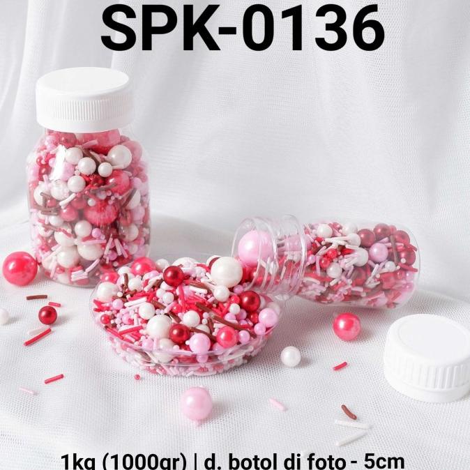 

SPK-0136 Sprinkles sprinkle sprinkel 1kg 1 kg mutiara meses mix merah ---NEW---