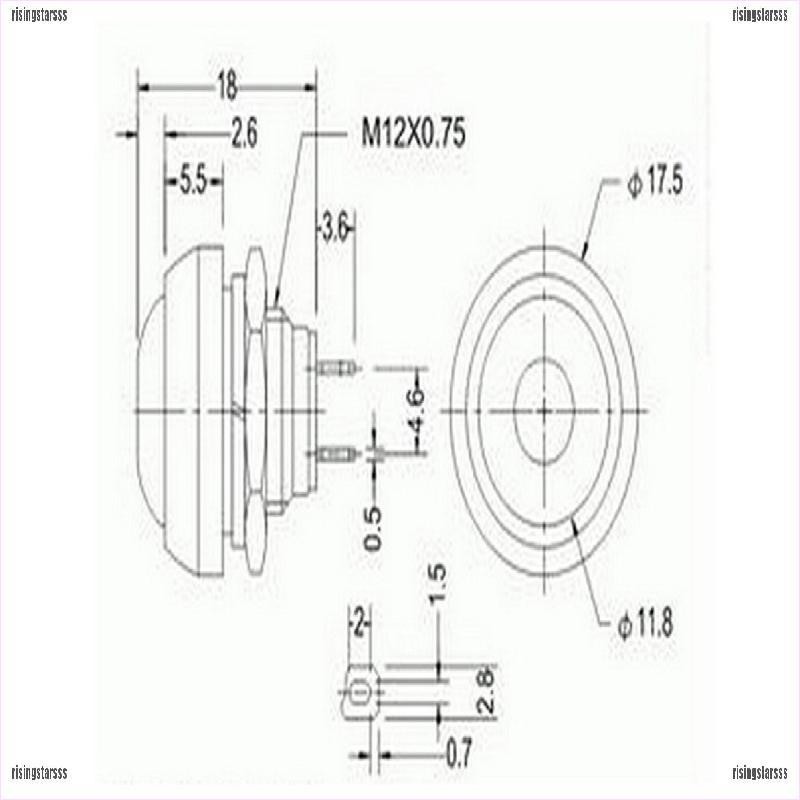 Rsid Saklar Tombol Tekan ON / OFF Bulat Mini 12mm Anti Air Multi Warna