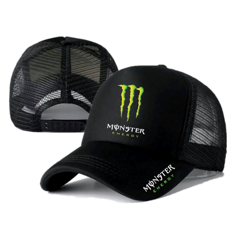 REAL PICTURE !!! TOPI JARING PRIA WANITA DESIGN MONSTER ENERGY LOGO FULL DTF PRINTING-5