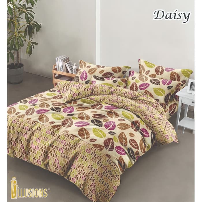 Grosir Seprei / Sprei Illusions Disperse  180 X200 King Motif Daisy