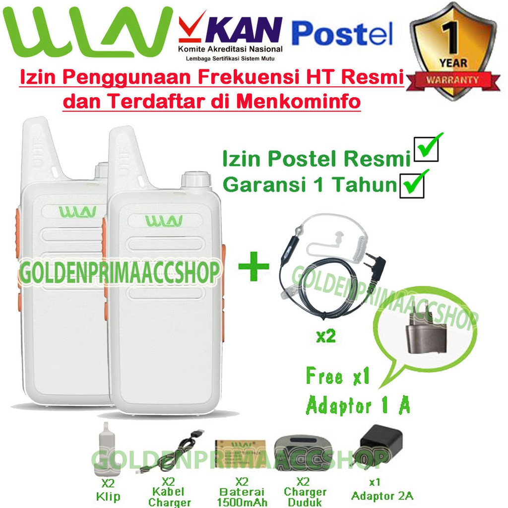 Paket FBI Walkie Talkie WLN KD-C1 Putih (Isi 2Pcs)