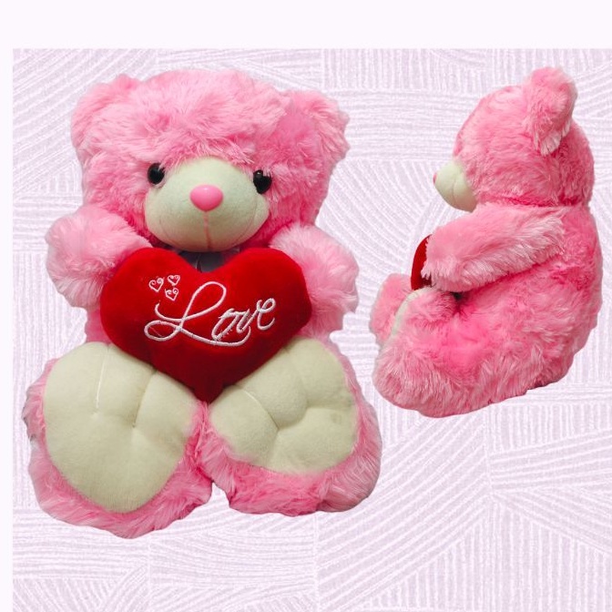 Boneka Beruang Pink Love Jumbo 70cm boneka love hadiah pacar boneka premium