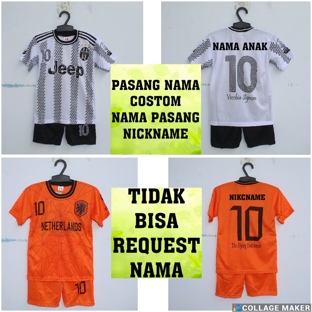 Setelan baju bola anak murah/baju juventos/BAJU BOLA NEDERLAD SETELAN BAJU BOLA BELANDA