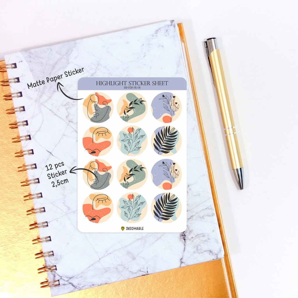 

[INSOMABLE] Highlight Stickersheet, Sticker Decor, Circle Sticker - SSI028