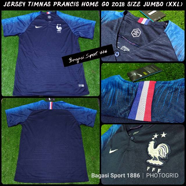 Jersey Baju  Bola  Kit Negara Prancis France Home Piala 