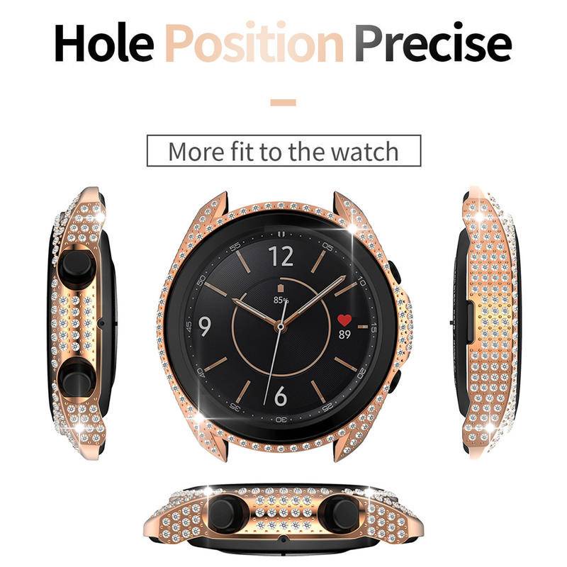 Case Pelindung Bahan PC Frame Bumper Hollow Bling Untuk Samsung Galaxy Watch 3 45mm 41mm 3