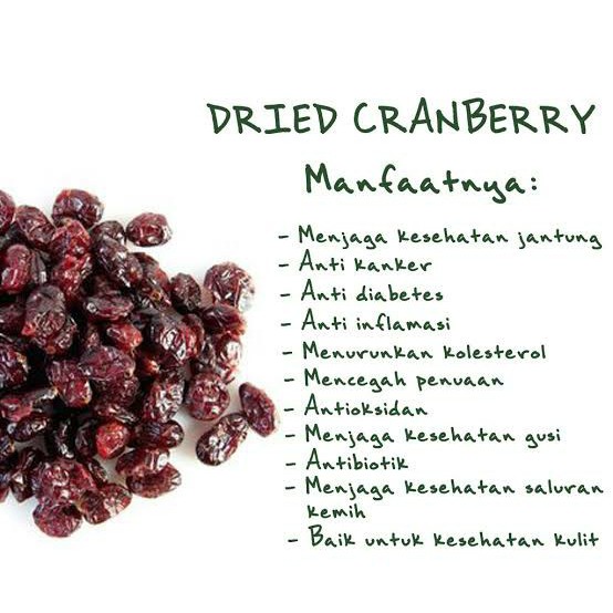 

CRANBERRY KERING TANPA PEMANIS HALAL MUI NON MSG