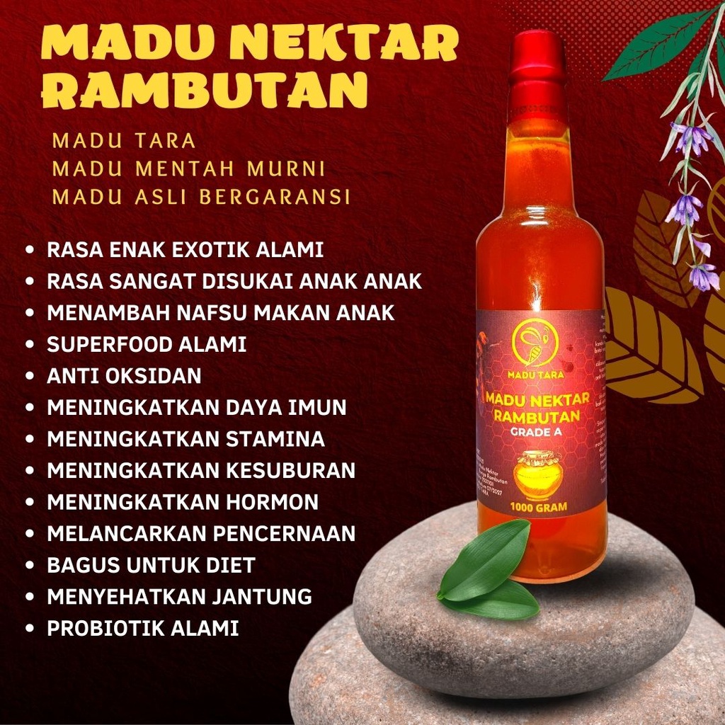 MADU NEKTAR RAMBUTAN 100% ASLI MENTAH MURNI RAW PURE HONEY MADU TARA