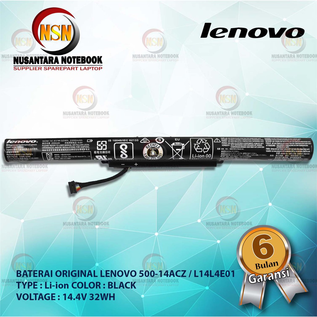 Baterai Original Laptop Lenovo Ideapad 500-14ACZ 500-15isk Y50C / L14L4E01