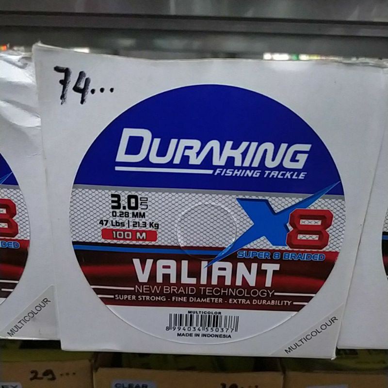 Senar PE Duraking Valiant size 0.16,0.20,0.23,0.26,0.28,0.33,0.36,0.41,0.47