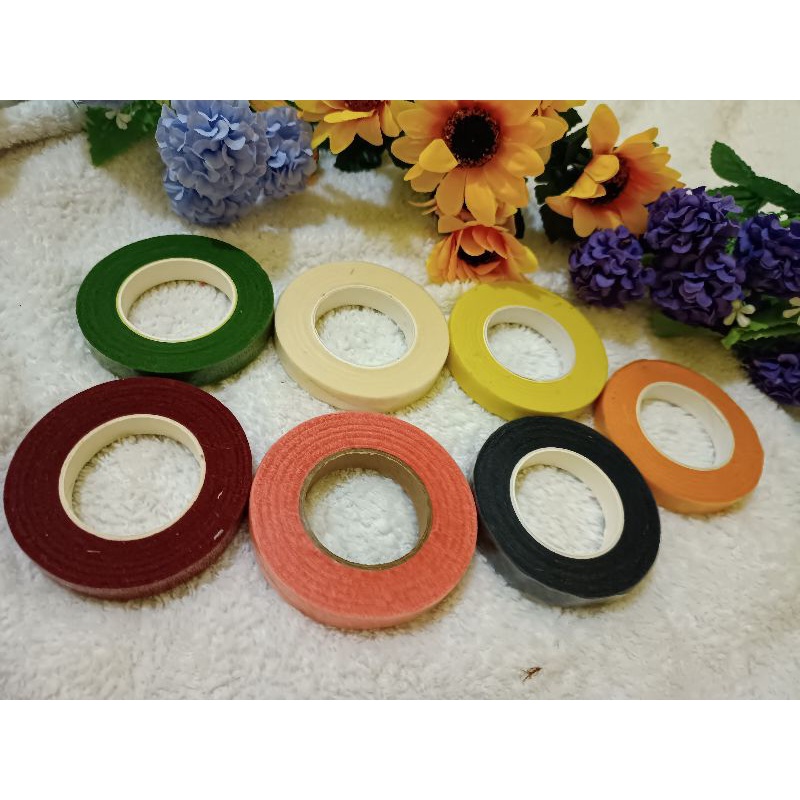 Grosir Floral Tape uk 30 yard/Floratape promo/Bahan Bunga Kain Stoking Murah Tebal stocking setoking nylon flower.