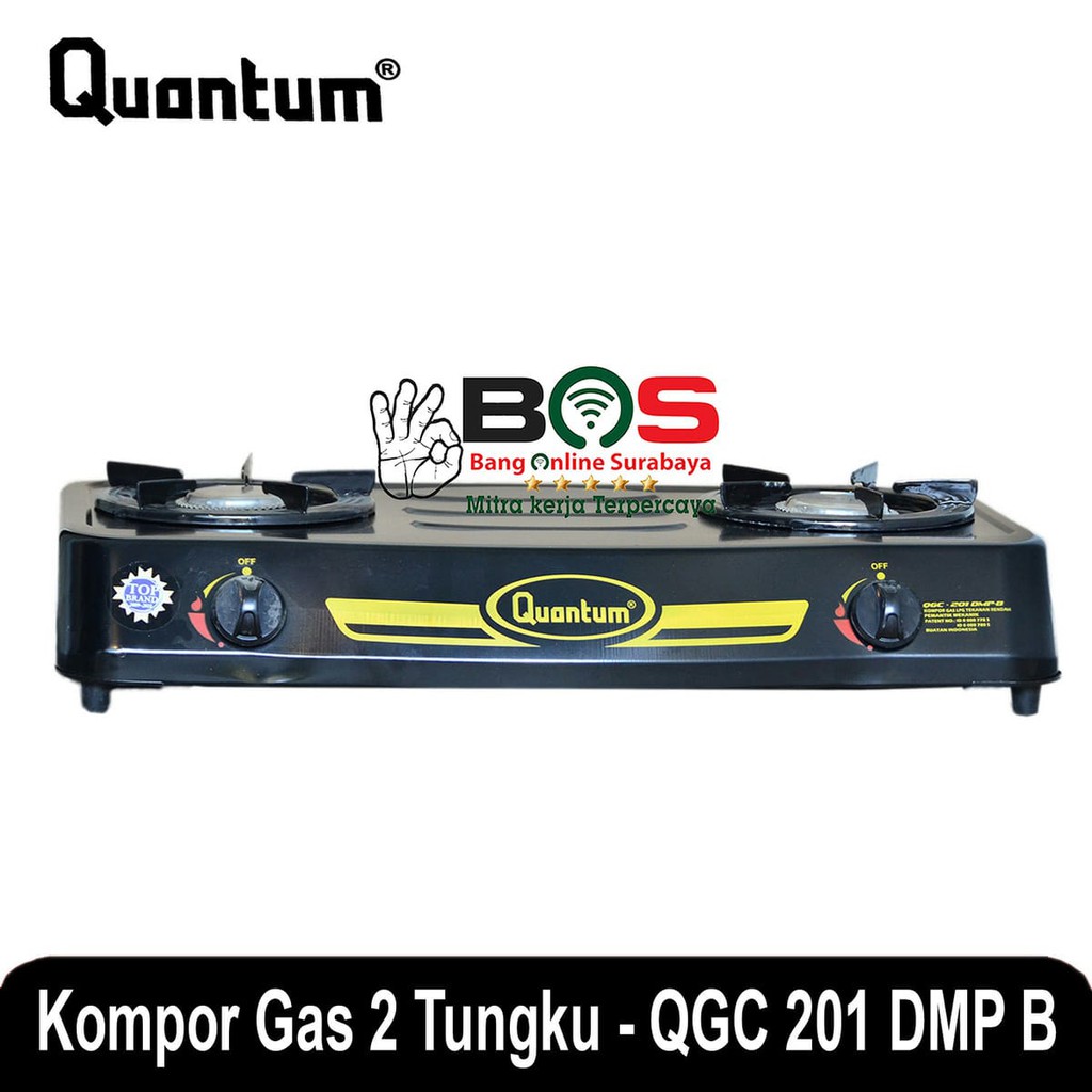 Kompor Quantum 2 Tungku Hitam Teflon QGC-201DMPB QGC 201DMPB QGC201DMPB