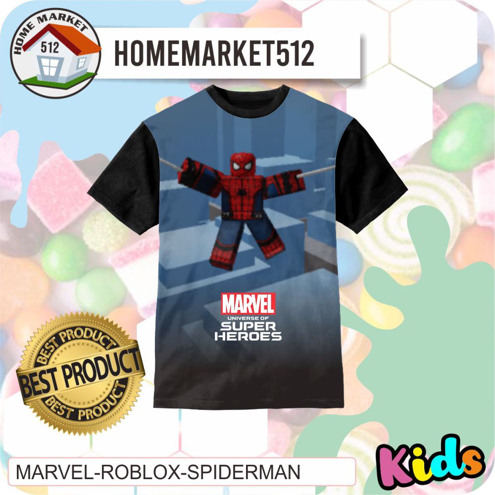 Kaos Anak Game Kaos 3D Marvel Roblox Spiderman | HOMEMARKET512