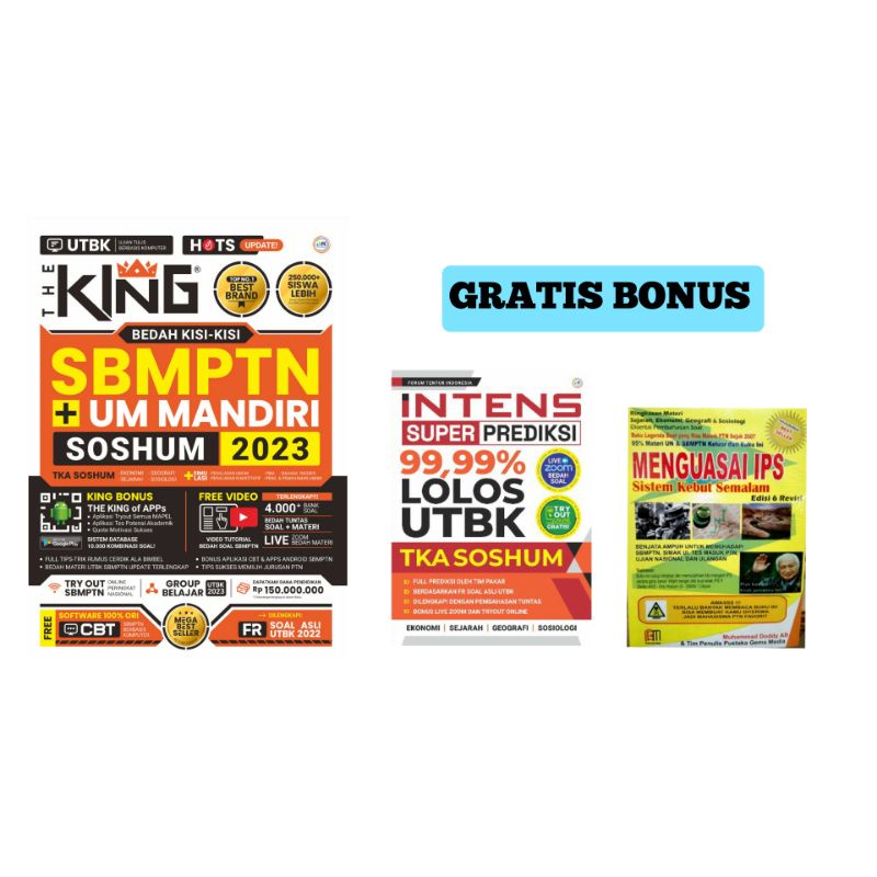 Buku The King Bedah Kisi-kisi SBMPTN & UM Mandiri Soshum 2023 - PENGIRIMAN DARI JAKARTA-23 + INTENS + IPS