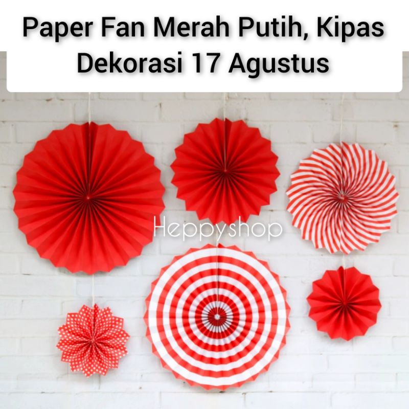 Paper Fan Merah Putih, Kipas Dekorasi 17 Agustus