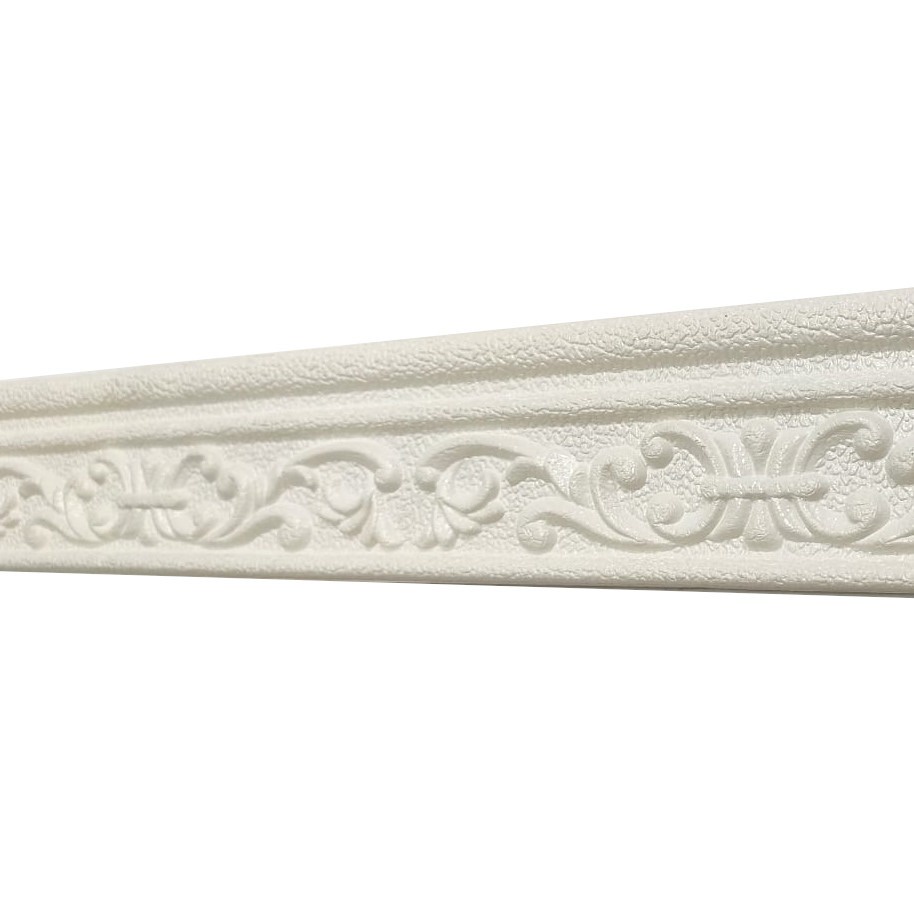 SN-C121 Wall Border List Wallpaper Wallborder Foam 3D Elegan Walpaper List Foam Stiker Dinding-PUTIH BATIK