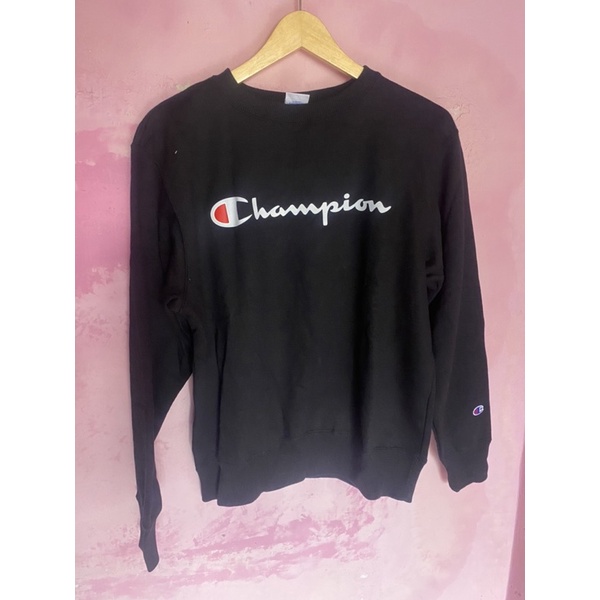 crewneck champion hitam