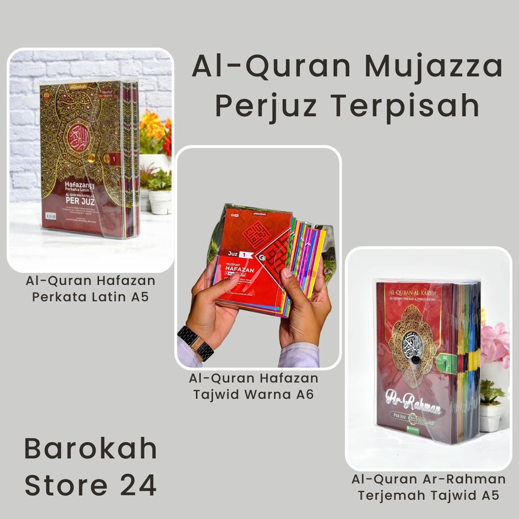 Al Quran Per Juz Ukuran Sedang Alquran Mushaf Hafalan Hafazan 8 Blok Terjemah Perkata Latin Tajwid W