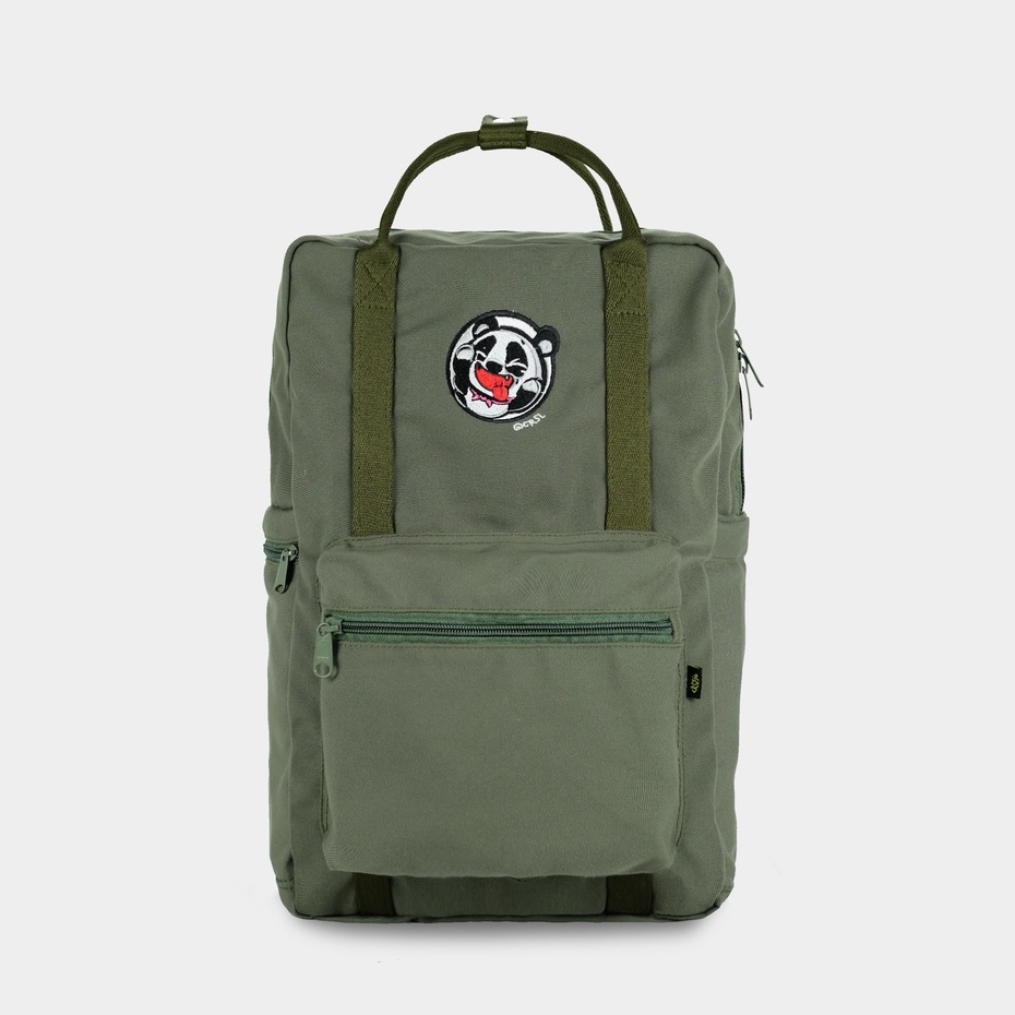 CRSL Popo Beibao Backpack | Green Army | Tas Ransel Laptop | Bagpack Unisex | Tas Punggung Pria Wani