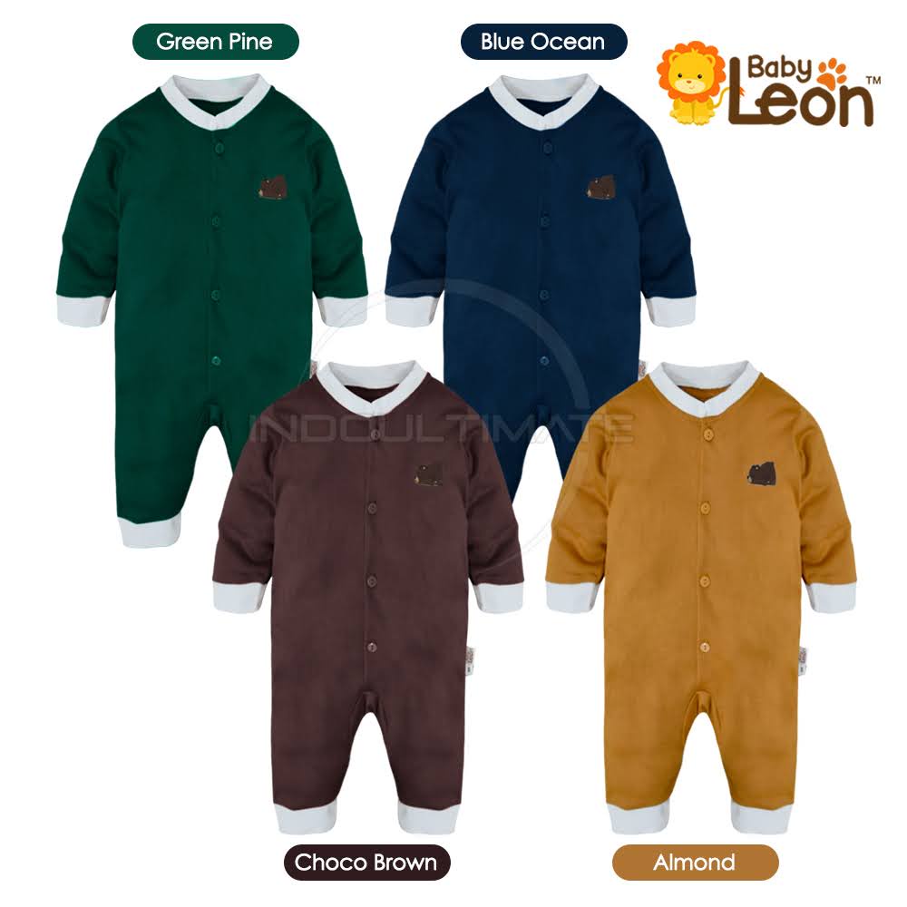 Sleepsuit Bayi kaki Buka (0-12 Bulan) BC-073 BABY LEON Jumpsuit Bayi Jumper Bayi Perempuan Baju Tidur Bayi Anak Piyama Bayi Setelan Baju Bayi Lengan Panjang Laki Laki Perempuan Cewek Cowok Murah