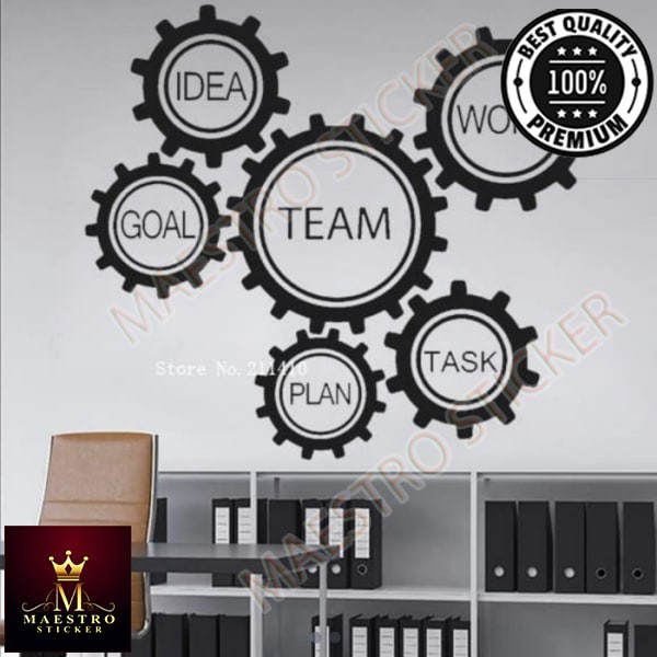 

M.STICKER Stiker Team Work Plan Goal Sticker Dinding Kaca Rumah Kantor