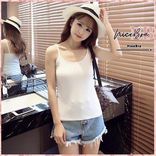 Brasay Tank Top Tali Wanita Polos Gaya Korea Import 4031