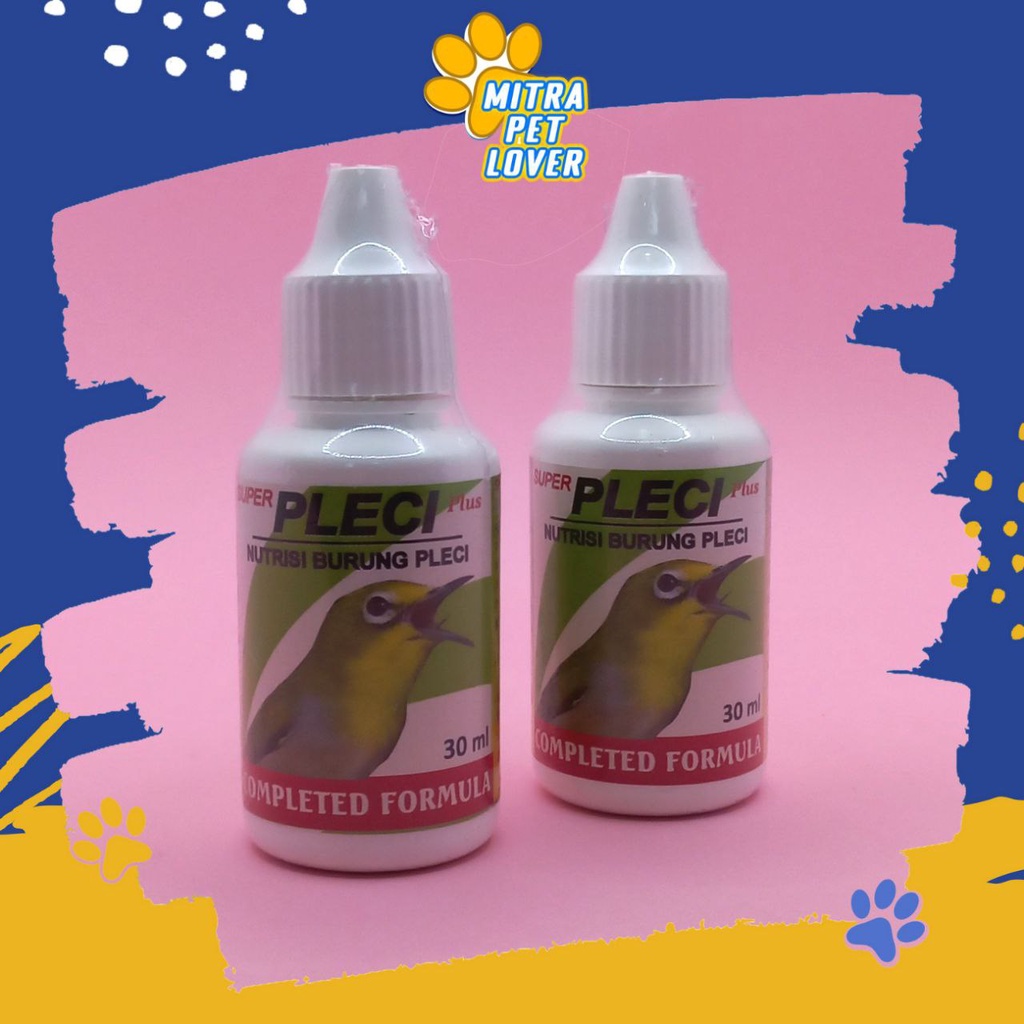 NUTRISI BURUNG PLECI - SUPER PLECI PLUS 30 ML ORIGINAL - SUPLEMEN TETES NUTRISI UNTUK GIZI &amp; PERTUMBUHAN &amp; ATASI SULIT BUNYI NGOCEH BIRD - MURAH ASLI - PET ANIMAL HEALTHCARE &amp; VETERINARY TAMASINDO OBAT &amp; VITAMIN HEWAN BINATANG PELIHARAAN MITRAPETLOVER