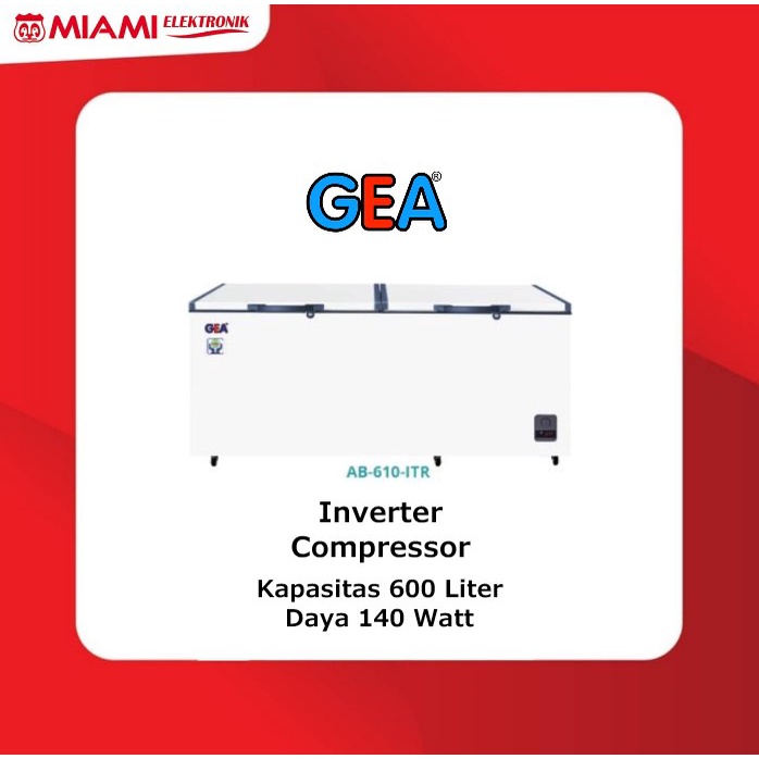 GEA Chest Freezer AB-610-ITR 600 Liter Inverter Compressor 140 Watt -30% Listrik