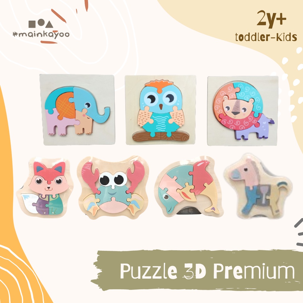 MAIN PUZZLE KAYU 3D PREMIUM - MAINAN EDUKASI ANAK