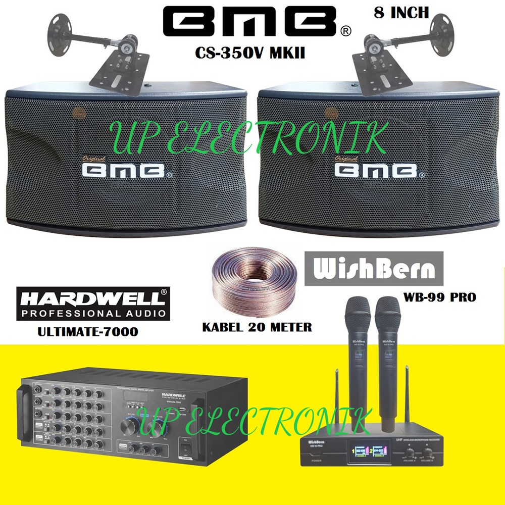 PAKET KARAOKE SPEAKER 8 INCH BMB CS-350V MKII HARDWELL ULTIMATE 7000