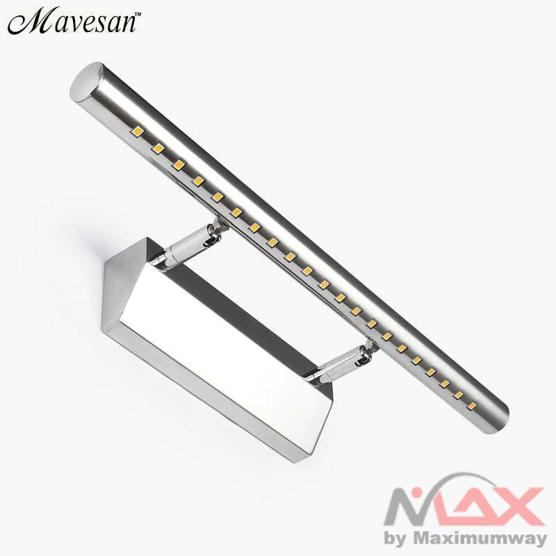 MAVESAN Lampu Dinding Minimalis Modern LED Minimalis Aluminium 5W 40CM 220V Lampu Tempel - MSL020 Warna WARM WHITE 5W LED Wall Light Stainless Steel Mirror Dressing Table Lights with Switch for Bedroom Bedside Bathroom Wall Lamp Fixtures