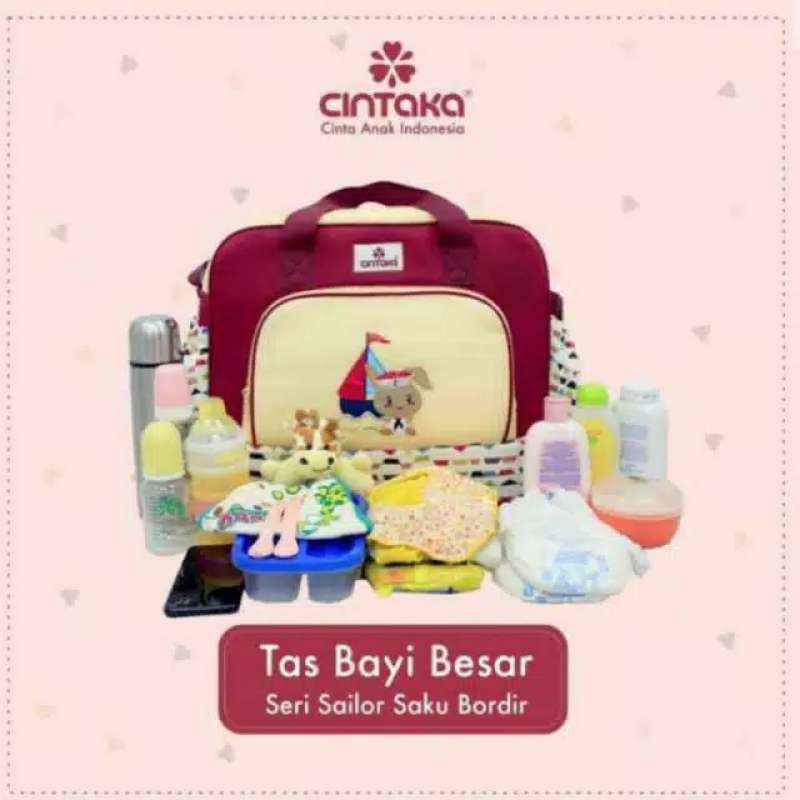 Tas Bayi Besar Cintaka Saku Bordir Sailor TCT-2351