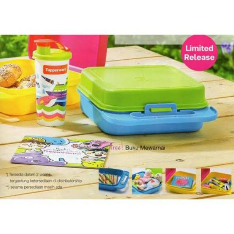 tupperware kiddie fun tupperware - kotak bekal set - botol tumblr