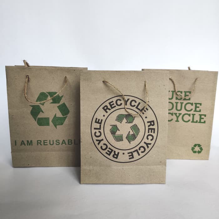 

RECYCLE Paper Bag / Tas Kertas / Shopping Bag Size Medium