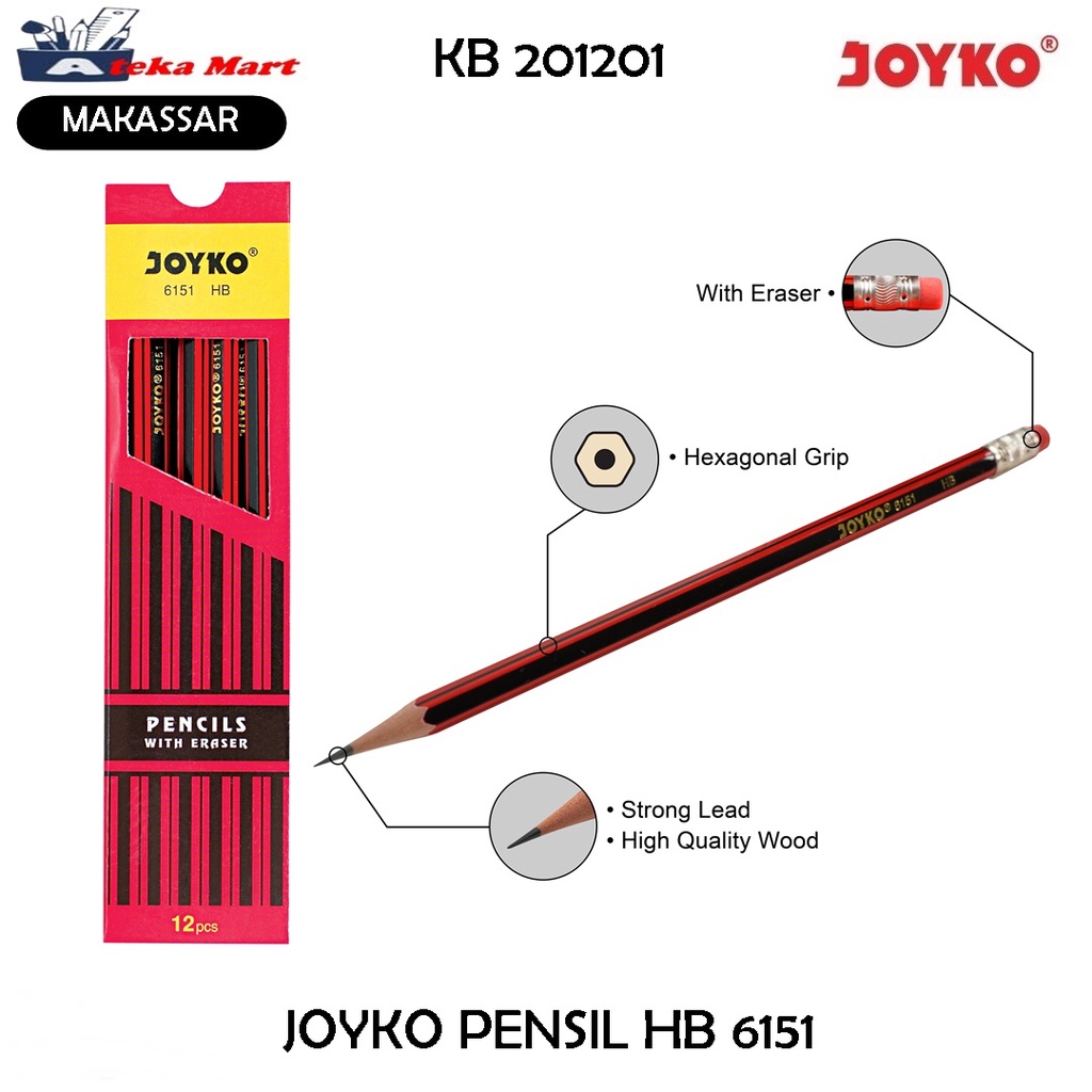 

[BOX/12PCS] JOYKO PENSIL HB 6151