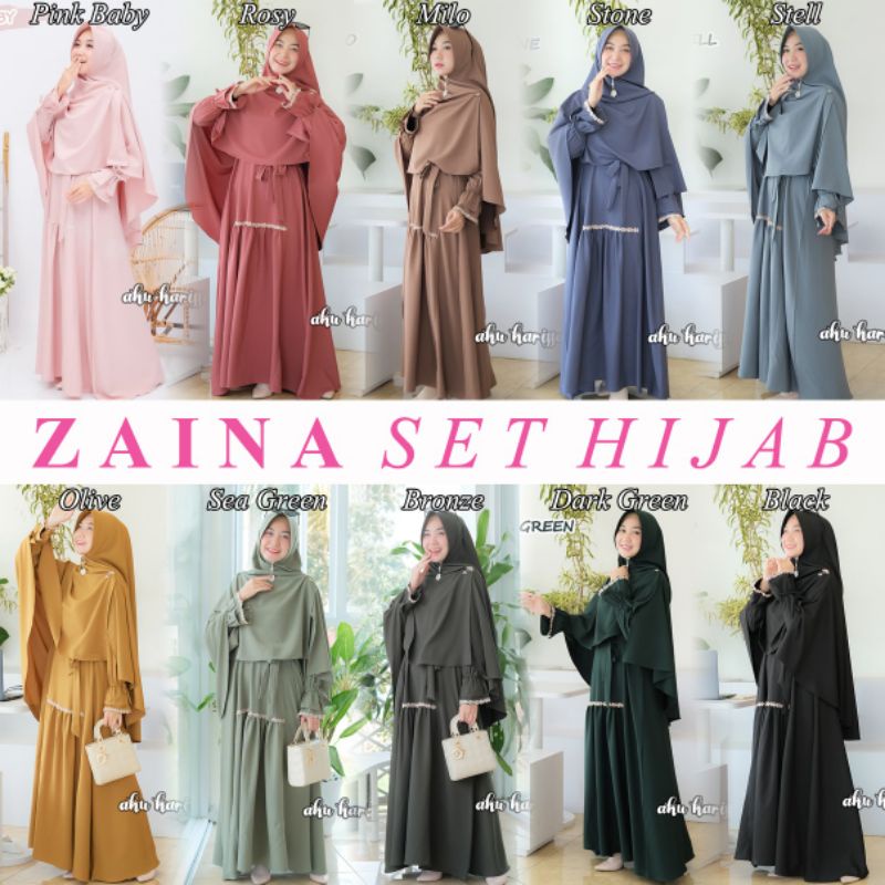 Zaina Set Hijab By Aku Karissa , Syari Aku Karissa Jumbo Set Hijab , Gamis Syari Mewah