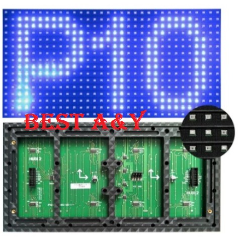 LED Display P10 SMD Running Text Full Outdoor Blue Biru 32x16