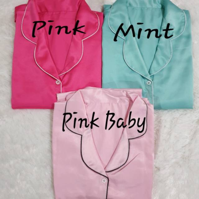 Baju Tidur Wanita/Cewek Satin Daster/Baju Tidur Daster Full Kancing Kekinian