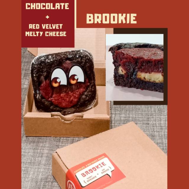 

Chocolate & Red Velvet Melty Cheese - Brookie