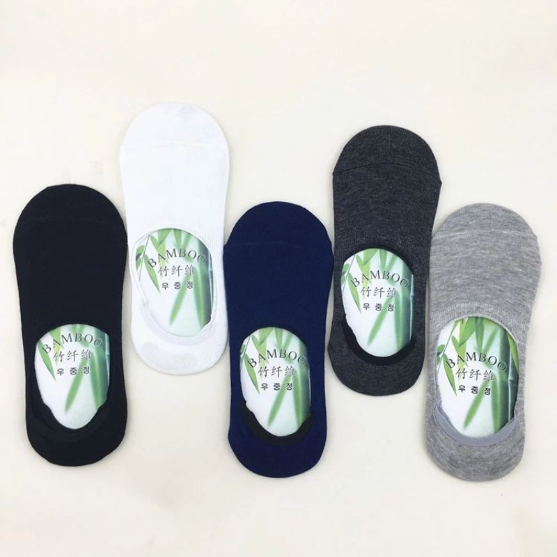 TOKO KL | Hidden socks serat bambu kaos kaki pendek pendek invisible anti slip GEL pria wanita dewasa unisex