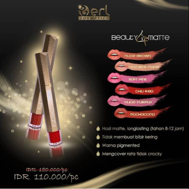 B ERL Lipmatte lipstik berl cosmetics